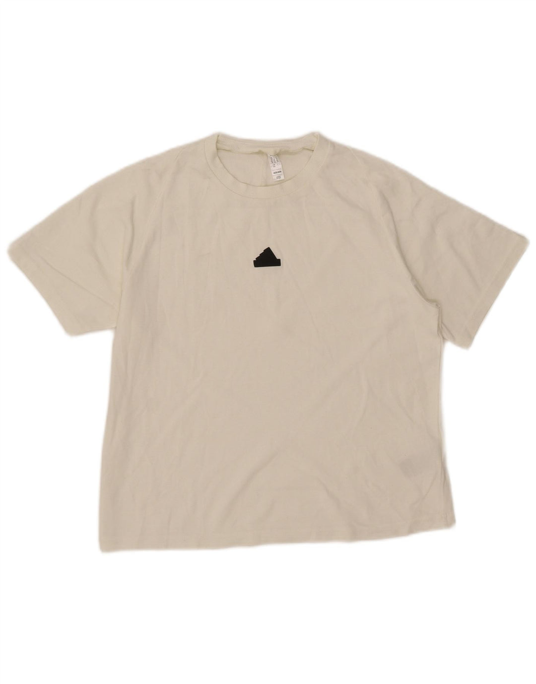 Adidas Damen T-Shirt Top UK 12/14 Mittelweiße Baumwolle