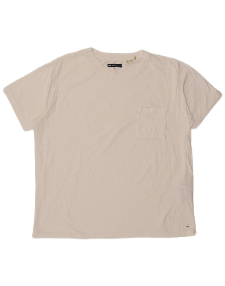 Levi's Herren T-Shirt Top XL aus weißer Baumwolle