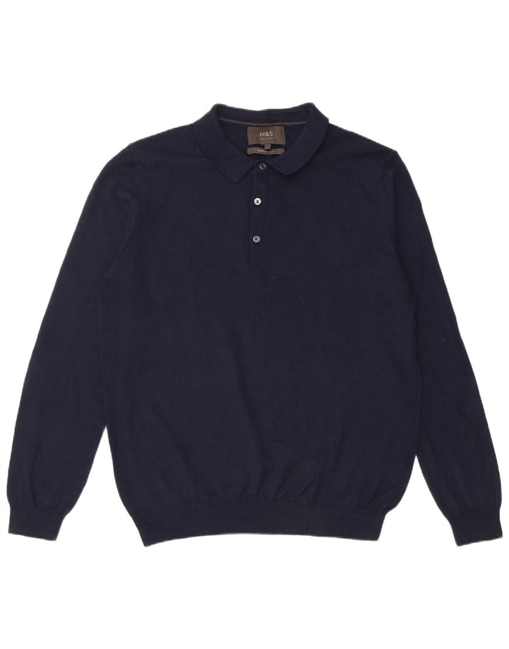 Marks & Spencer Herren-Pullover mit Rollkragen, groß, Marineblau, Acryl