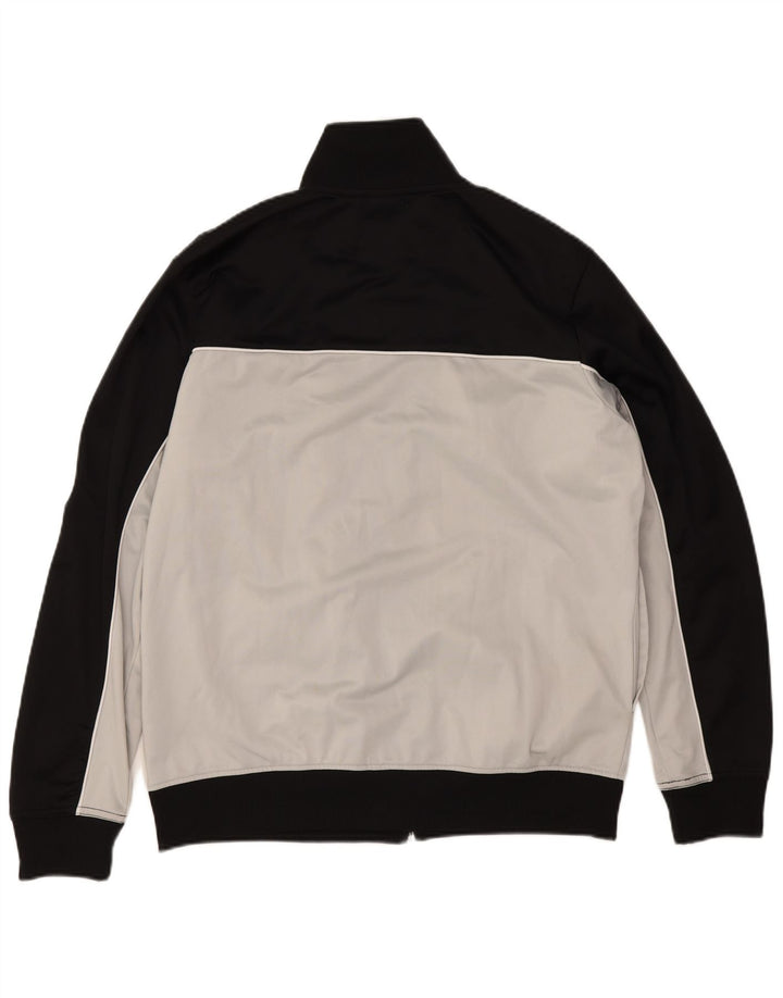 Fila Herren-Trainingsanzug-Top-Jacke, großes schwarzes Farbblock-Polyester