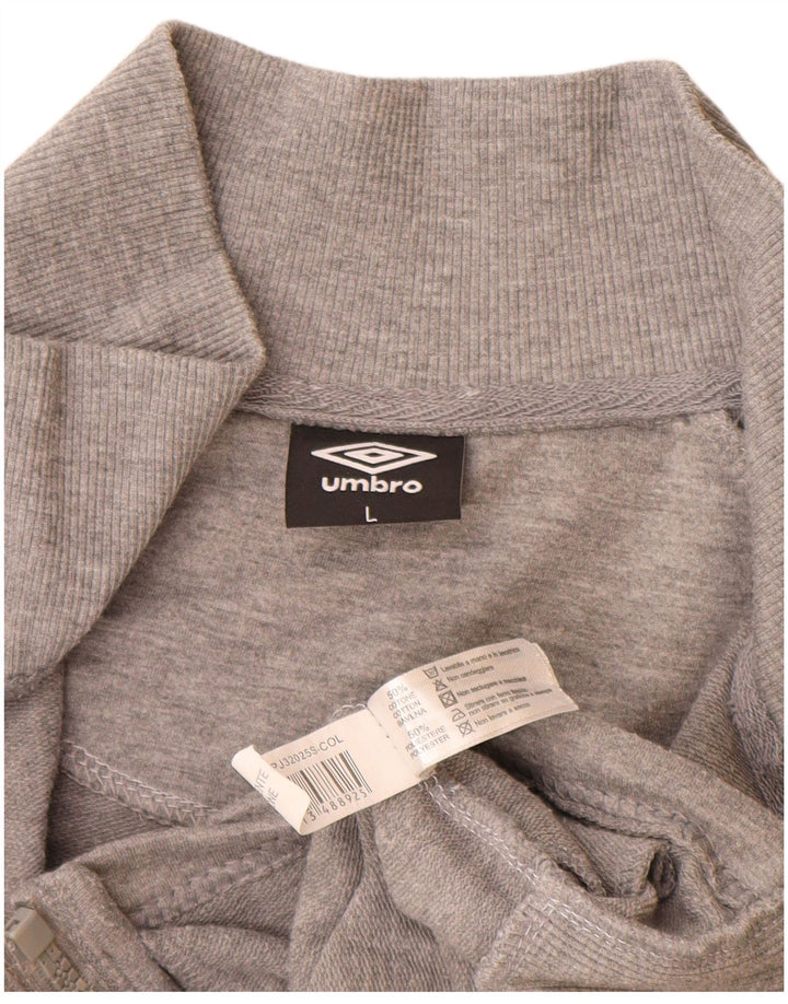 Umbro Damen-Trainingsanzug-Top-Jacke, UK 16, große grau gefleckte Baumwolle