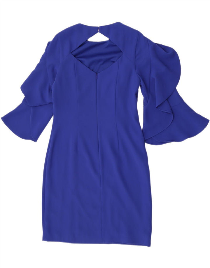 Coast Damen-Etuikleid mit 3/4-Ärmeln, UK-Größe 12, Mittelblau, Polyester