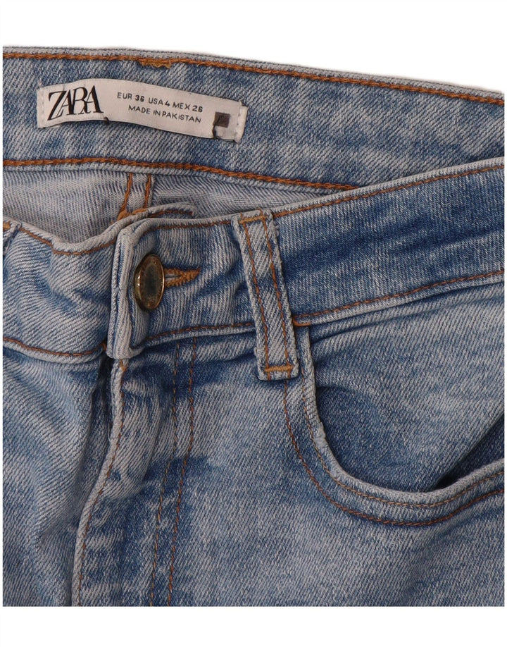 Zara Damen Schlagjeans EU 36 XS W27 L29 Blau