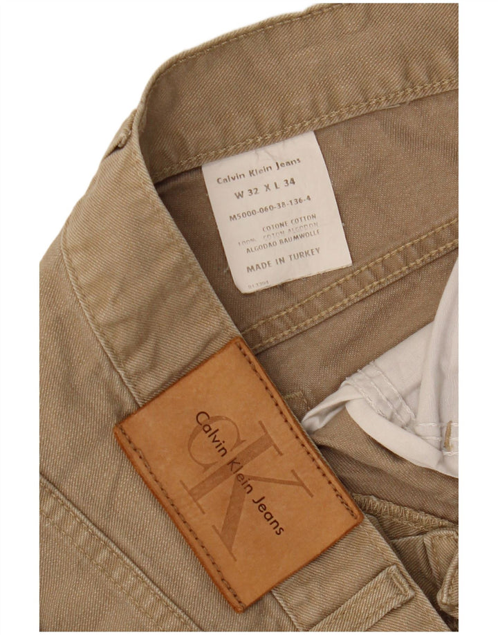 Calvin Klein Herren Straight Jeans W32 L31 Beige Baumwolle
