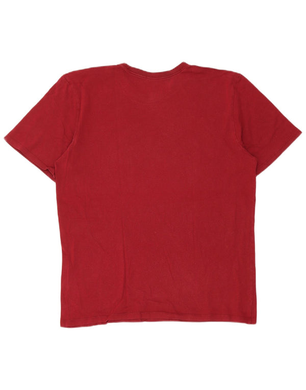 Nike Damen Grafik T-Shirt Top UK 12 Medium Burgund Baumwolle
