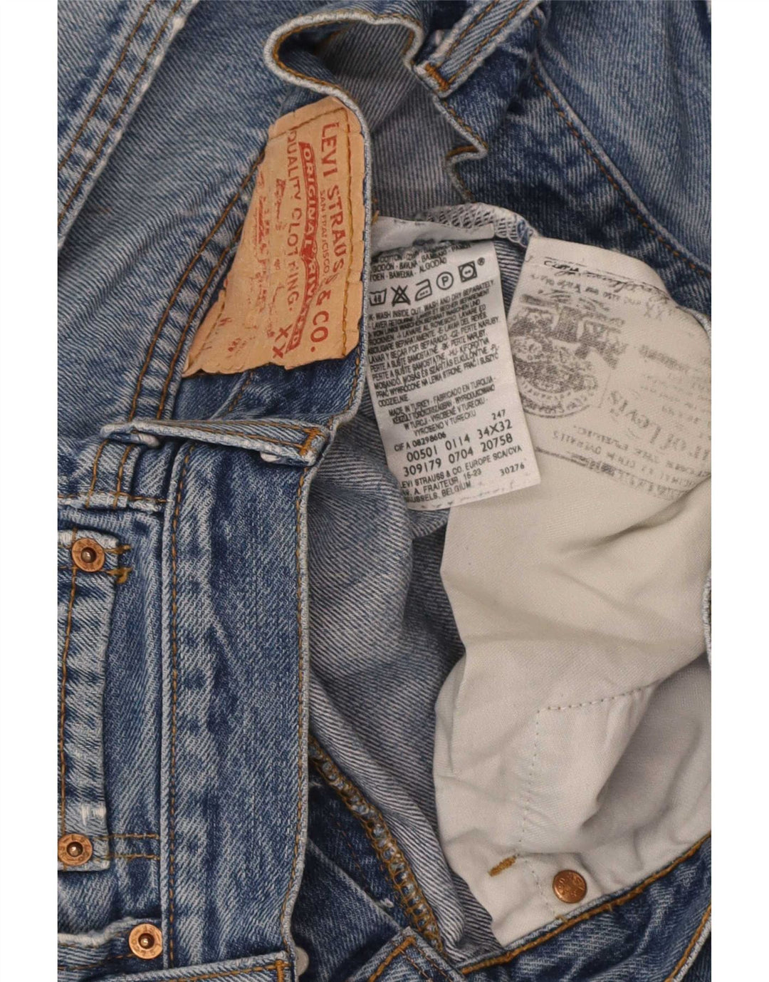 Levi's Herren 501 Straight Jeans W34 L27 Blaue Baumwolle