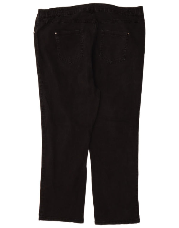 M&Co Damen-Jeans mit hoher Taille und geradem Bein, UK 26, 5XL, W40, L30, schwarze Baumwolle