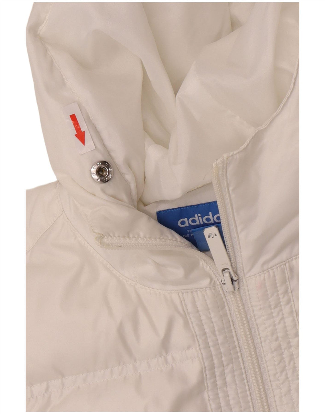 Adidas Damen Kapuzen-Übergröße, gepolsterter Mantel, UK 6, XS, Weiß, Polyester