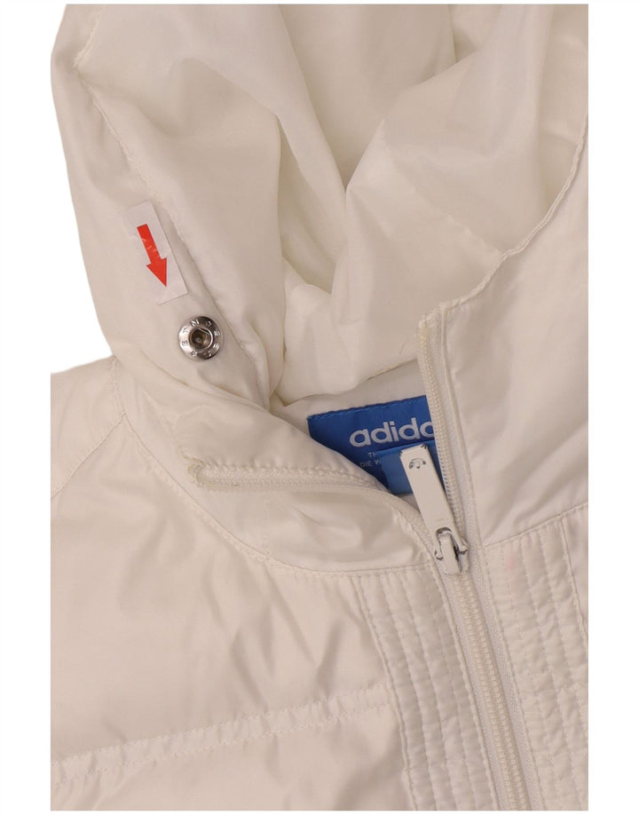 Adidas Damen Kapuzen-Übergröße, gepolsterter Mantel, UK 6, XS, Weiß, Polyester