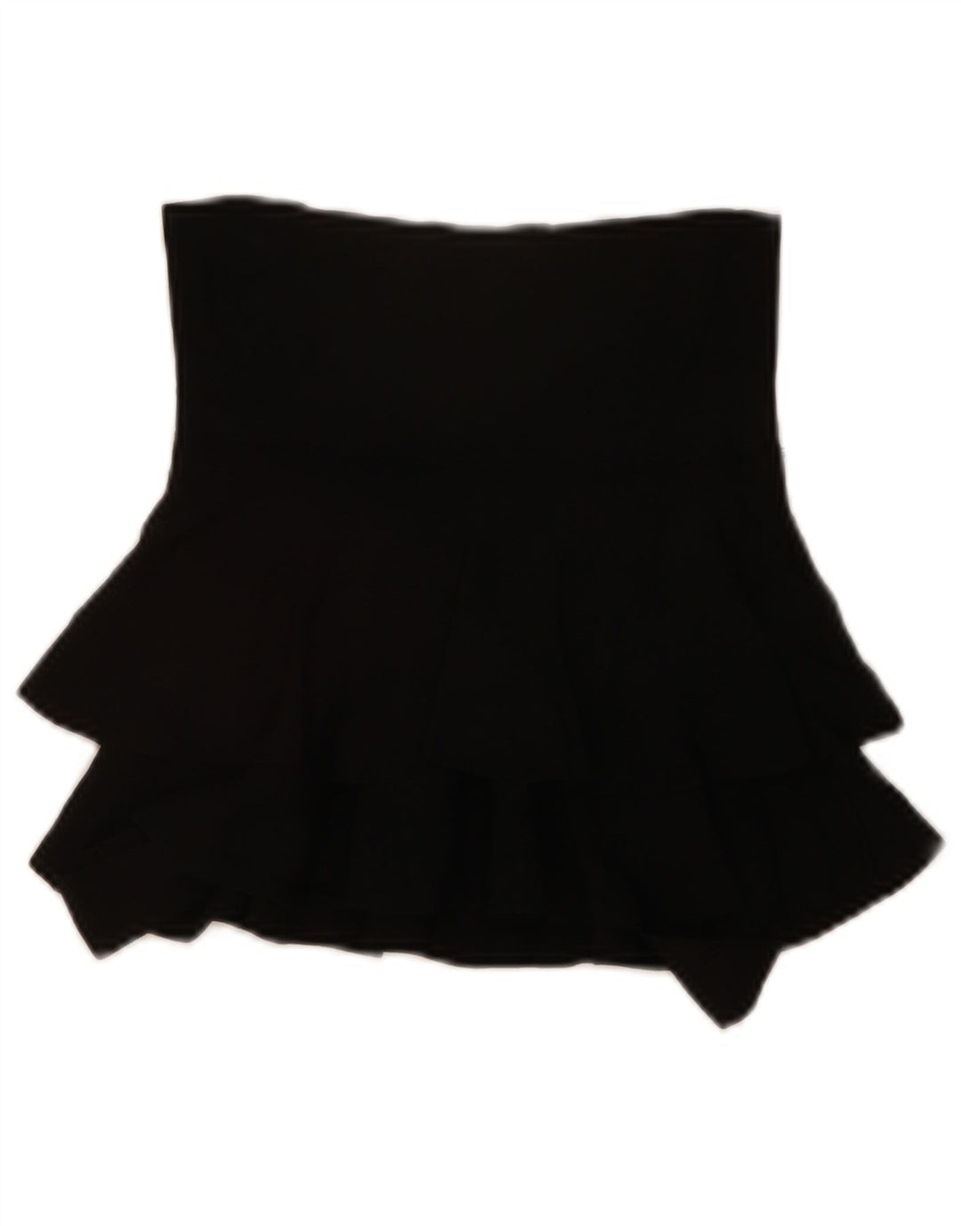 ZARA Damen Mini-Stufenrock, Größe S, W28, Schwarz, Viskose