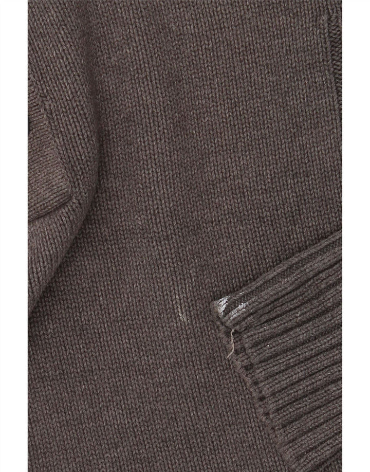 Marks & Spencer Herren Blauer Harbour-Pullover mit Knopfkragen, Größe S, Grau