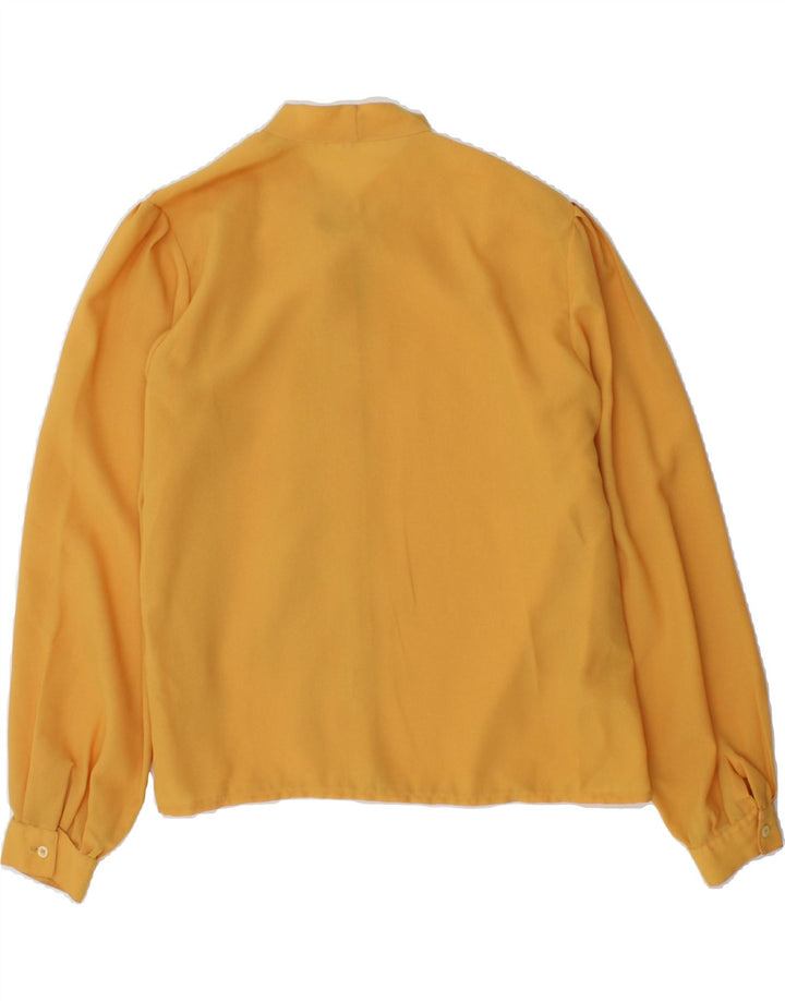 VINTAGE Womens Front Tie Shirt Blouse UK 18 XL Yellow Vintage Vintage and Second-Hand Vintage from Messina Hembry 