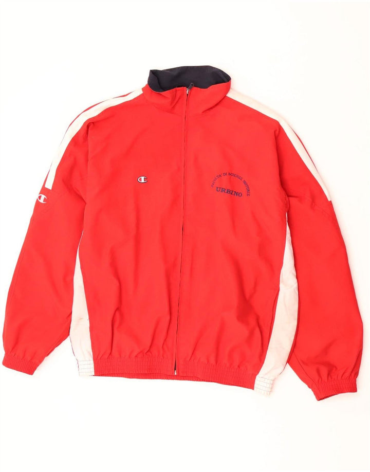 Champion Herren-Trainingsanzugoberteil, XL, rotes Farbblock-Polyester
