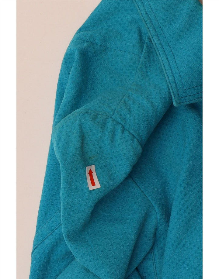 Karen Millen Damen 2-Knopf-Blazerjacke UK 14 mittelblaue Baumwolle