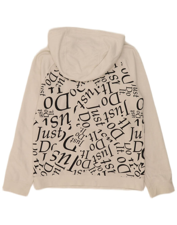 Nike Jungen Kapuzenpullover mit Grafik und Reißverschluss, 13–14 Jahre, XL, weiße Baumwolle