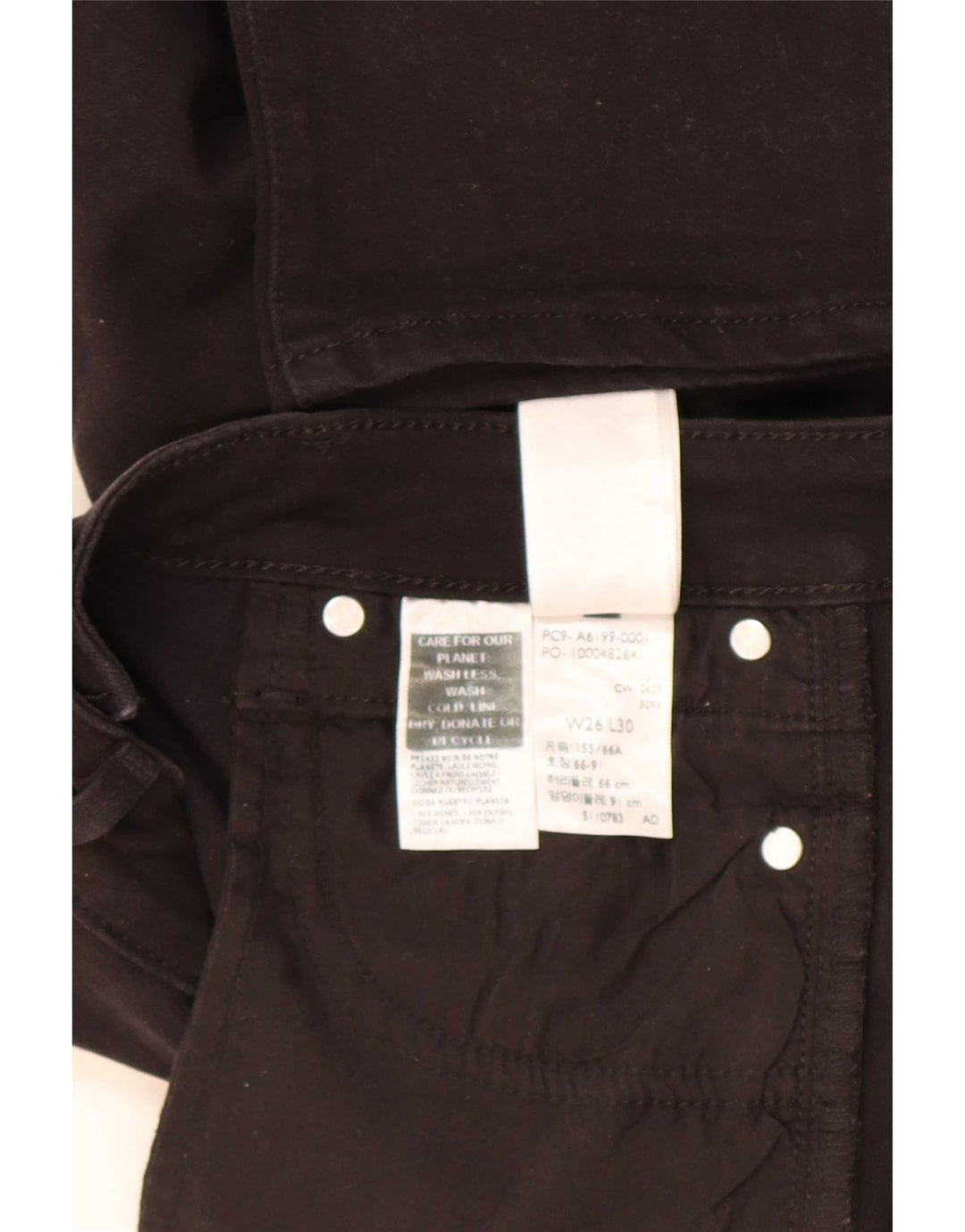 Levi's Damen 712 Slim Jeans W26 L30 Schwarz Baumwolle