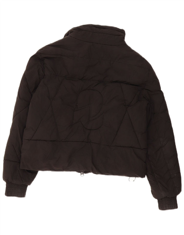 Invicta Womens Crop Oversized Wattierte Jacke UK 6 XS Schwarz Polyamid