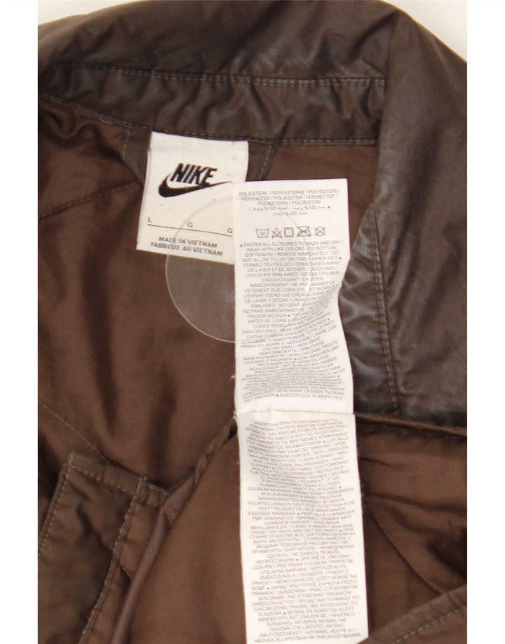 Nike Damen Übergroße Steppjacke UK 16 Large Braun Polyester