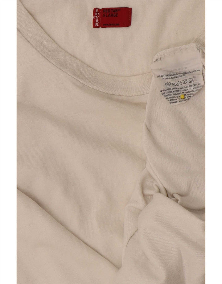 Levi's Herren-Top, langärmelig, XL, weiße Baumwolle