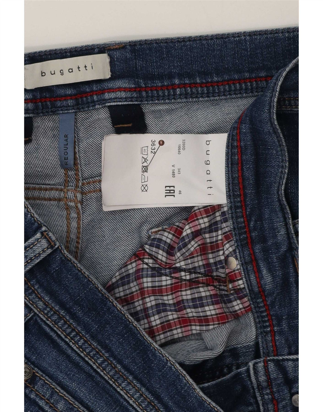 Bugatti Herren Regular Straight Jeans W36 L32 Blaue Baumwolle