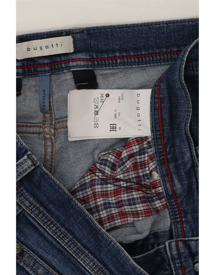 Bugatti Herren Regular Straight Jeans W36 L32 Blaue Baumwolle