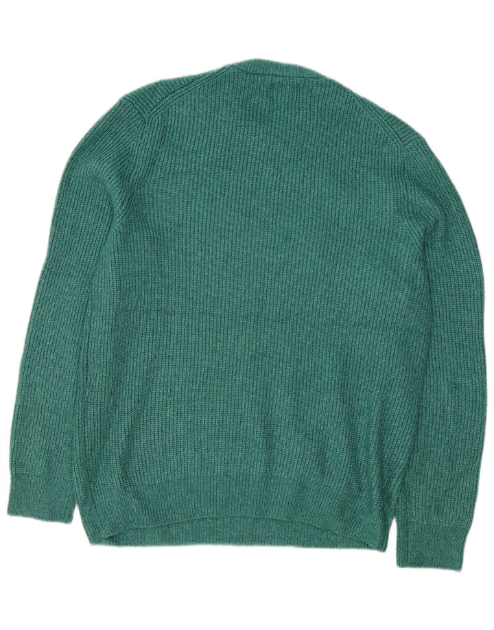 Marks & Spencer Herren-Pullover mit Rundhalsausschnitt, Größe L, Grün, Polyamid