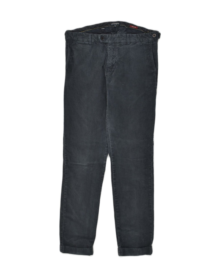 GUTTERIDGE Slim-Fit-Cordhose für Herren, Gr. 48, Mittel W32 L30, Marineblau