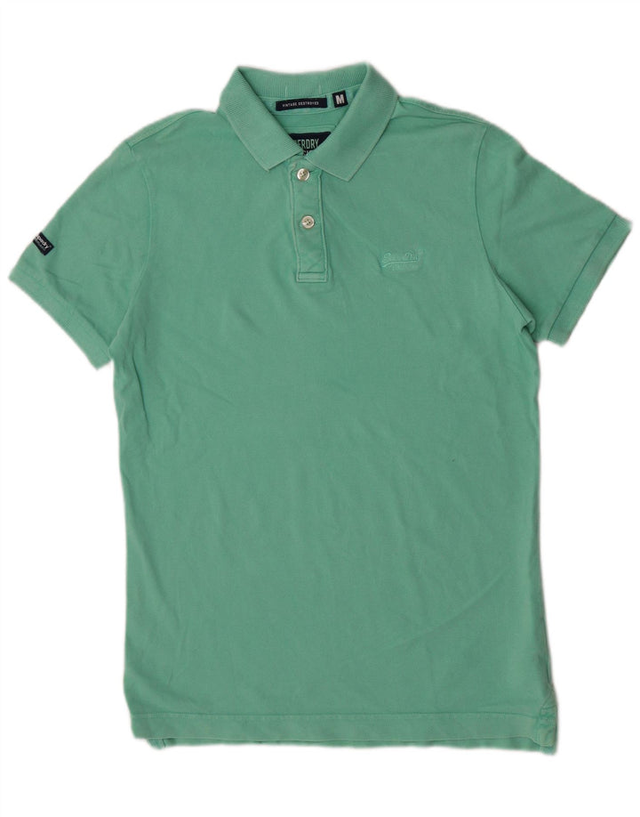 Superdry Herren-Poloshirt aus mittelgrüner Baumwolle, klassisch