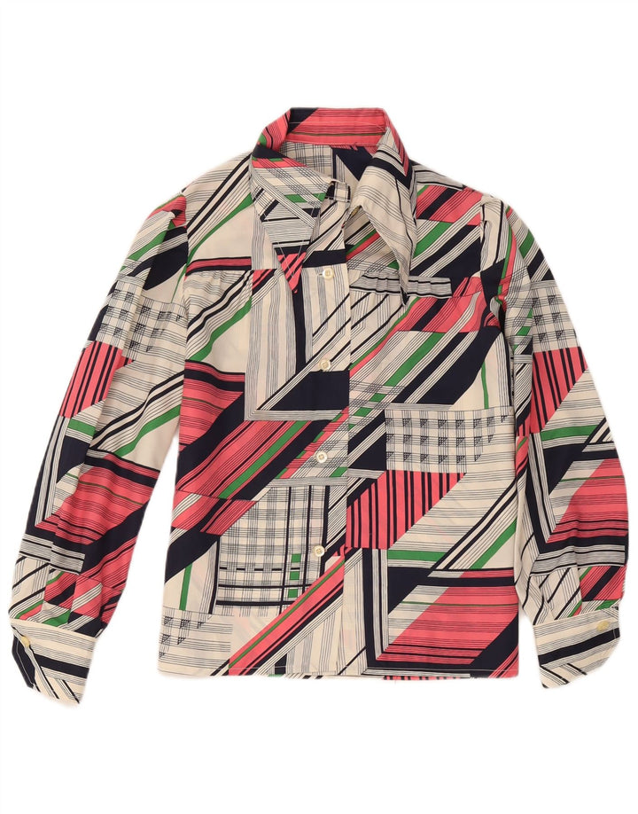 Vintage Damen Shirt UK 12 Medium Mehrfarbig Patchwork