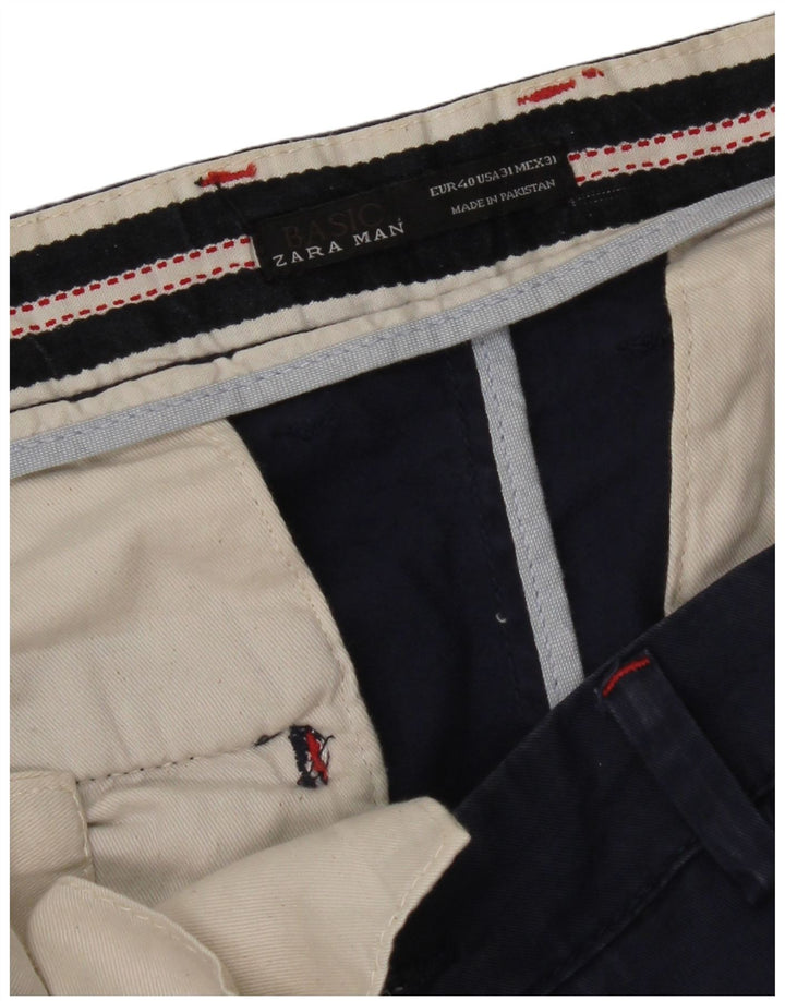 Zara Slim Chino-Hose für Herren, EU 40, M, W31, L34, Marineblau