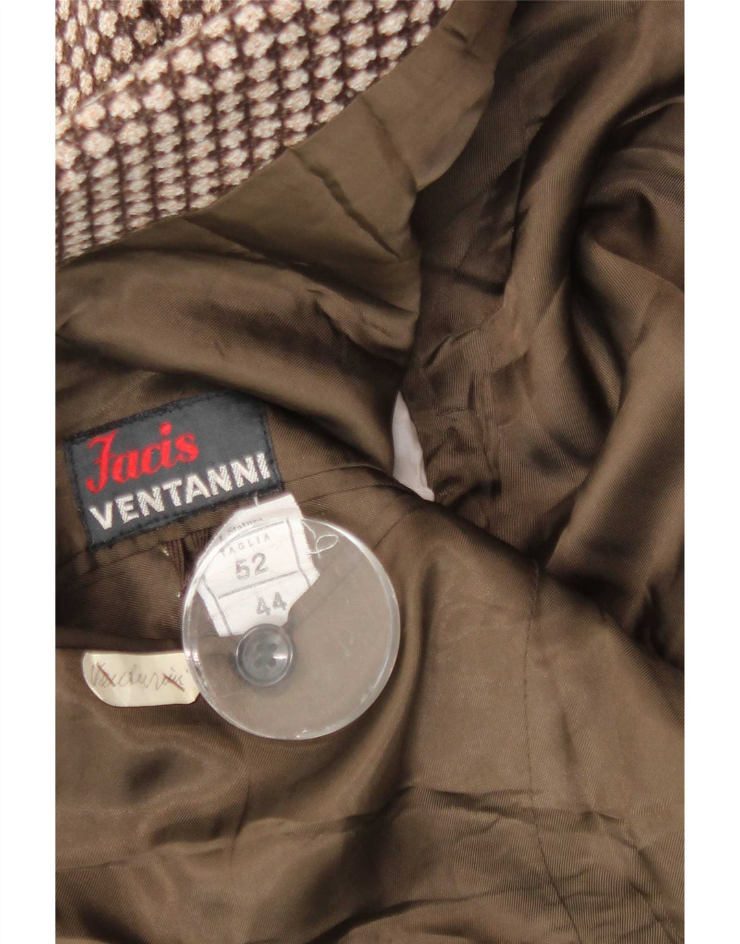 VENTANNI Herren 3-Knopf-Blazerjacke IT 52 XL Braun Geometrisch