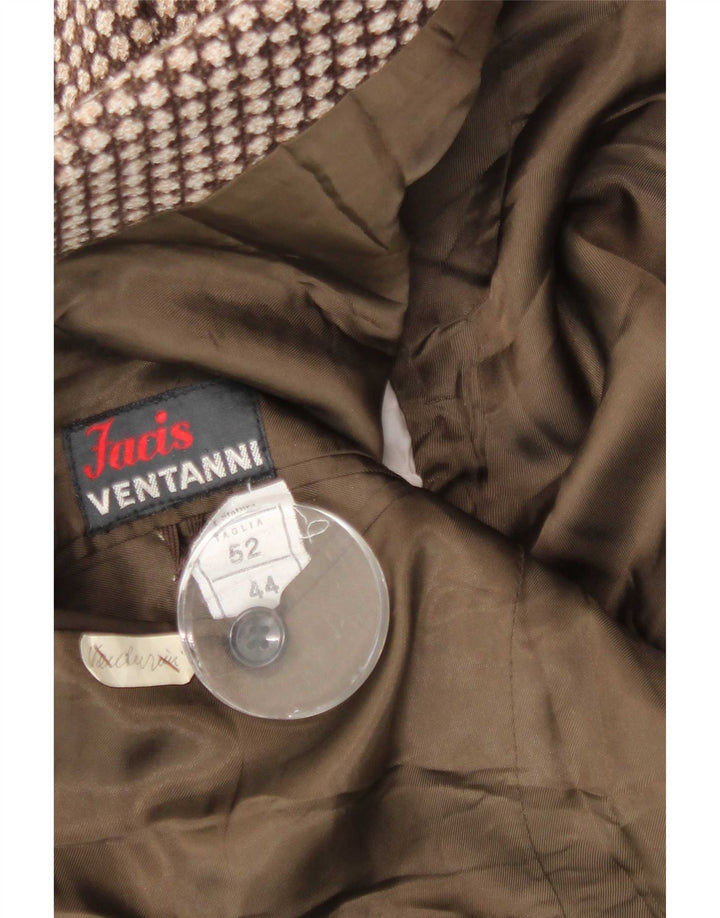 VENTANNI Herren 3-Knopf-Blazerjacke IT 52 XL Braun Geometrisch
