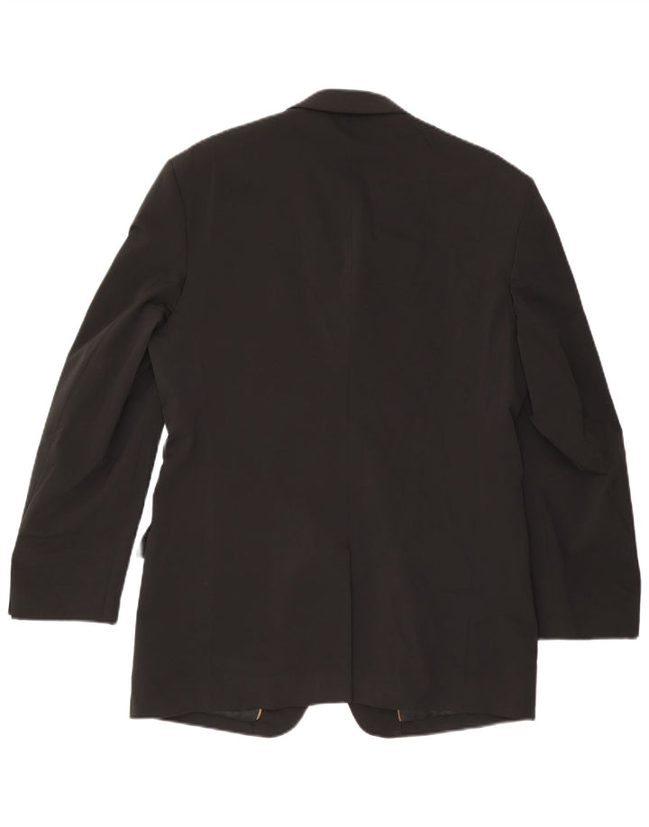 Zara Herren-Blazerjacke mit 3 Knöpfen, EU 52, groß, schwarzes Polyester