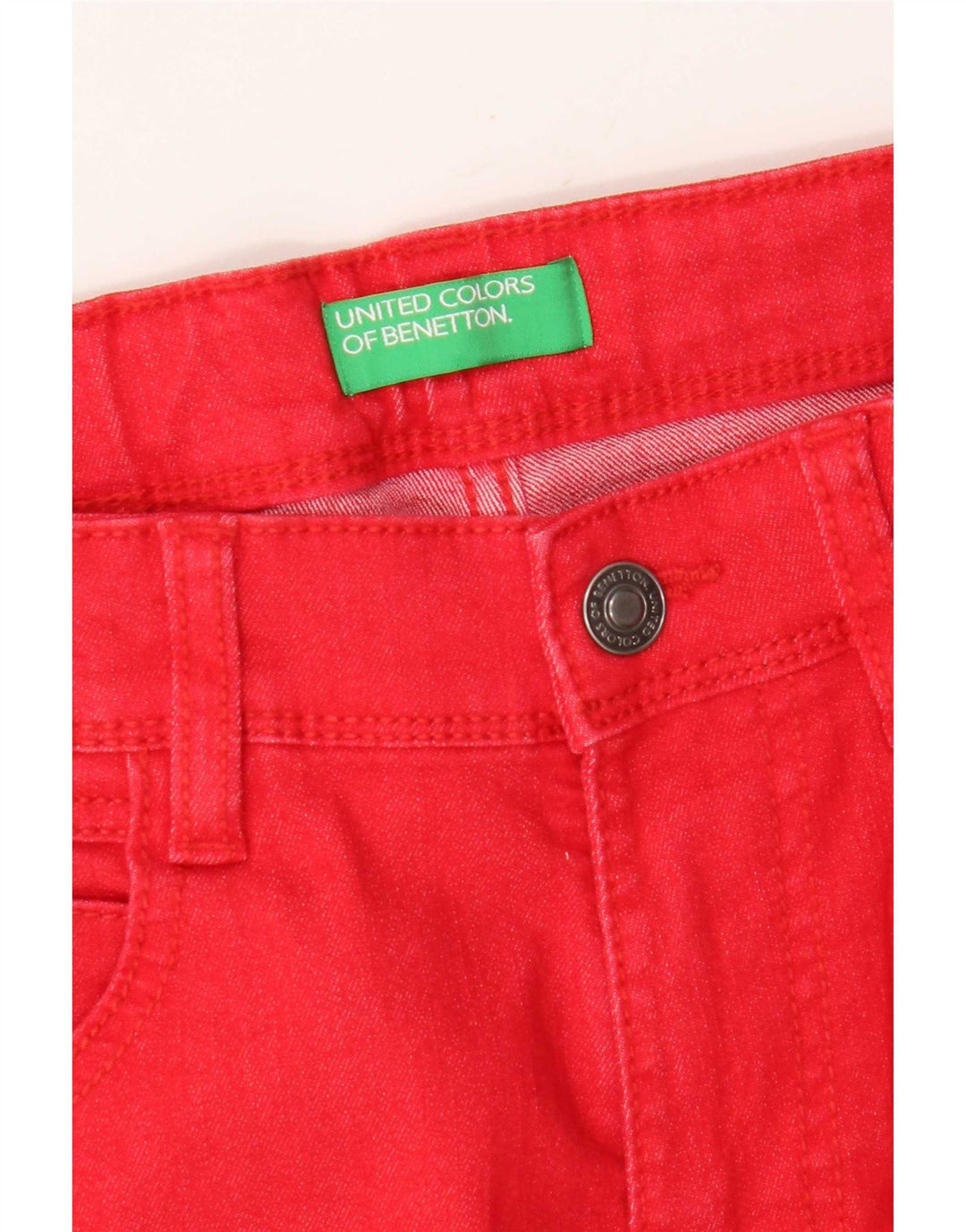 Benetton Jungen-Jeansshorts, 15–16 Jahre, W29, Rot