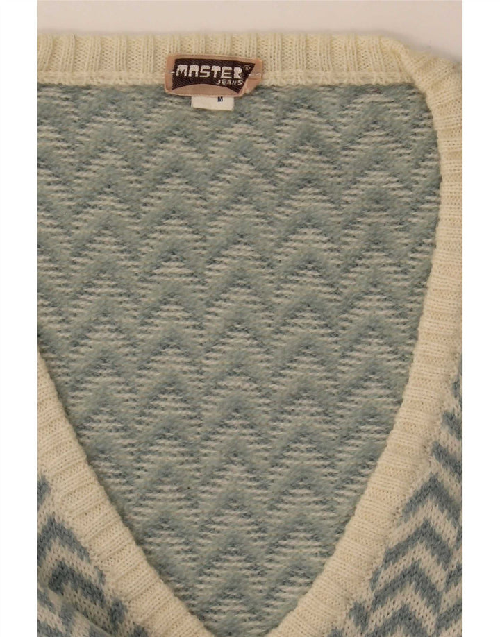 Master Damen-Pullover mit V-Ausschnitt, UK 14, Mittelblauer Chevron