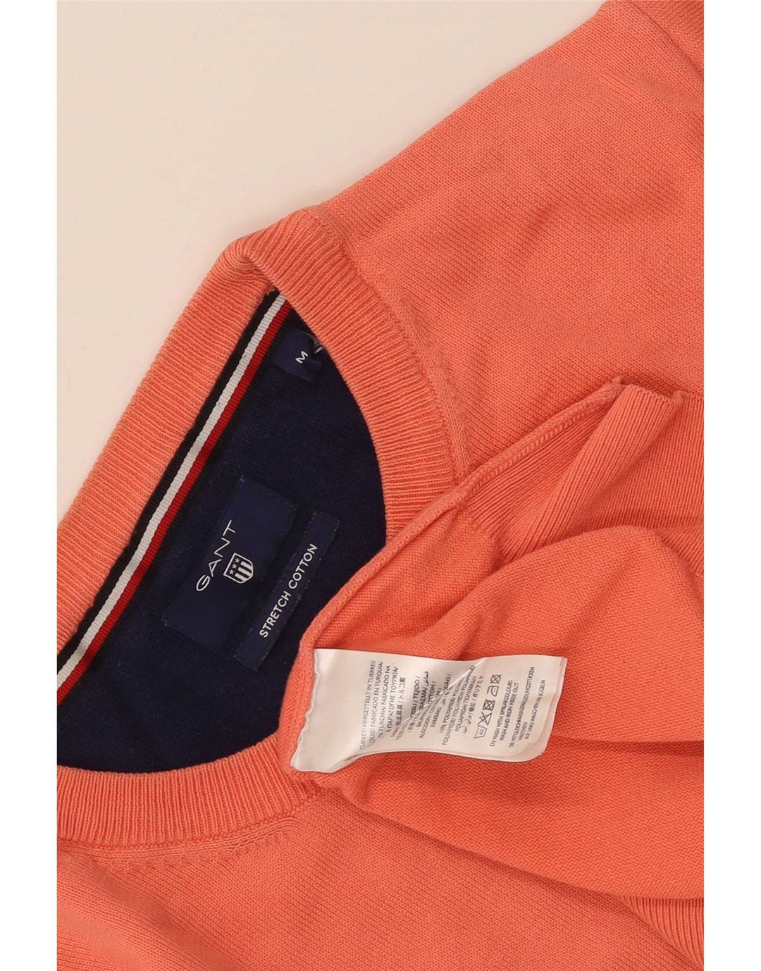 Gant Herren-Pullover mit Rundhalsausschnitt, mittelorange Baumwolle