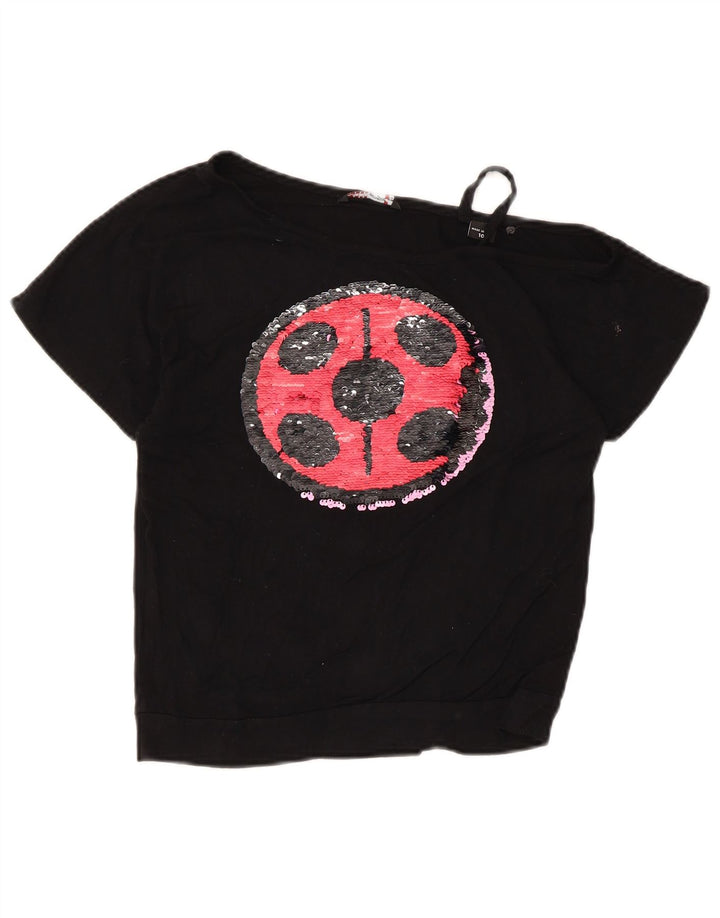 Guess One-Shoulder-Top für Mädchen, 9–10 Jahre, Schwarz