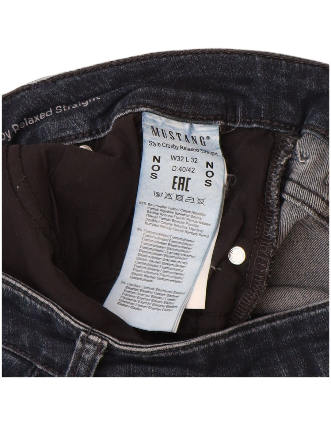 MUSTANG Damen Relaxed Fit Straight Jeans W32 L32 Marineblaue Baumwolle