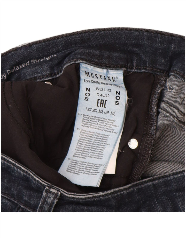 MUSTANG Damen Relaxed Fit Straight Jeans W32 L32 Marineblaue Baumwolle