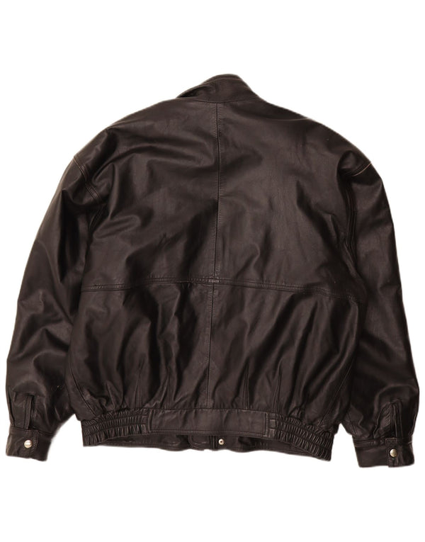 Vintage Herren Lederjacke UK 40 Großes schwarzes Leder