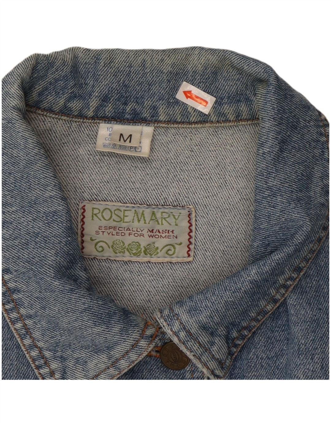 ROSEMARY Damen Crop Jeansjacke UK 14 Mittelblaue Baumwolle