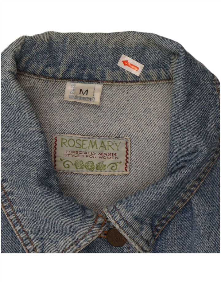 ROSEMARY Damen Crop Jeansjacke UK 14 Mittelblaue Baumwolle