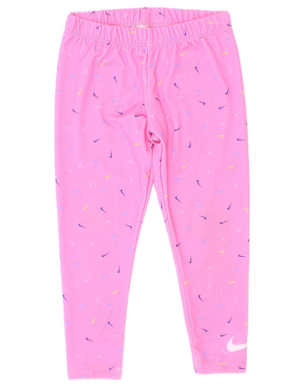 Nike Dri Fit Grafik-Leggings für Mädchen, 3–4 Jahre, XS, rosa, Polyester
