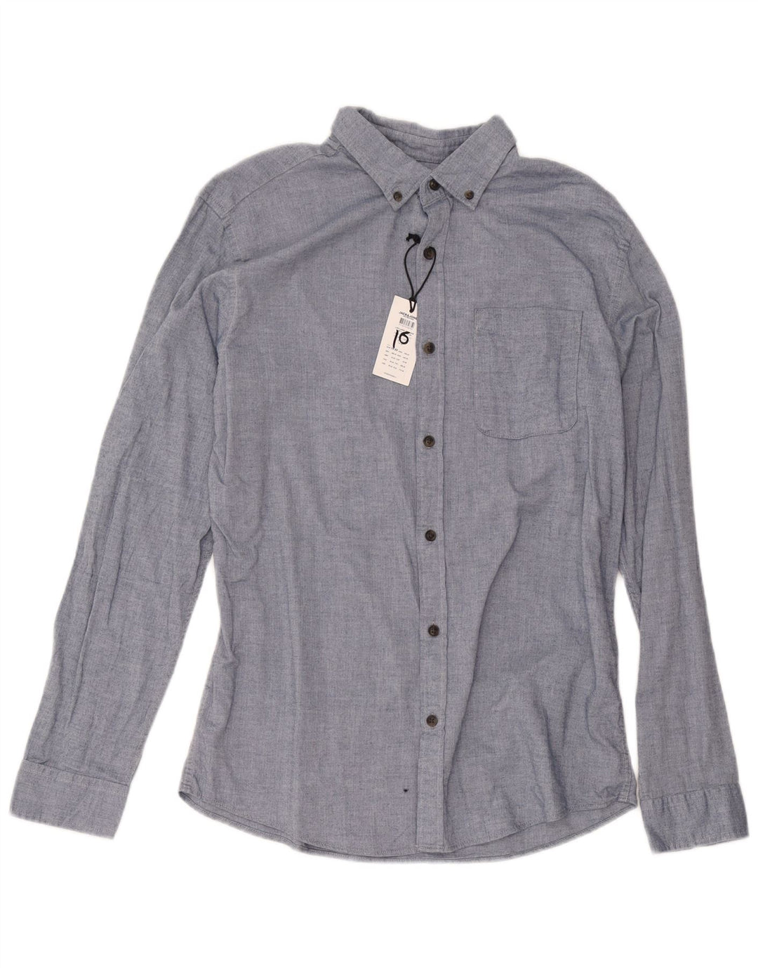 Jack & Jones Herren-Flanellhemd, groß, blaue Fischgräten-Baumwolle