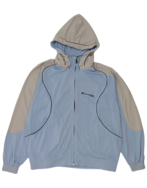 Champion Herren-Trainingsanzug mit Kapuze, Jacke, klein, blau, Farbblock-Polyester