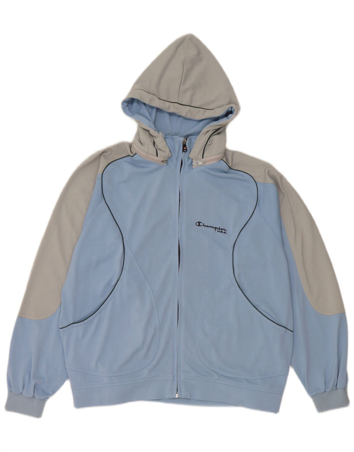 Champion Herren-Trainingsanzug mit Kapuze, Jacke, klein, blau, Farbblock-Polyester