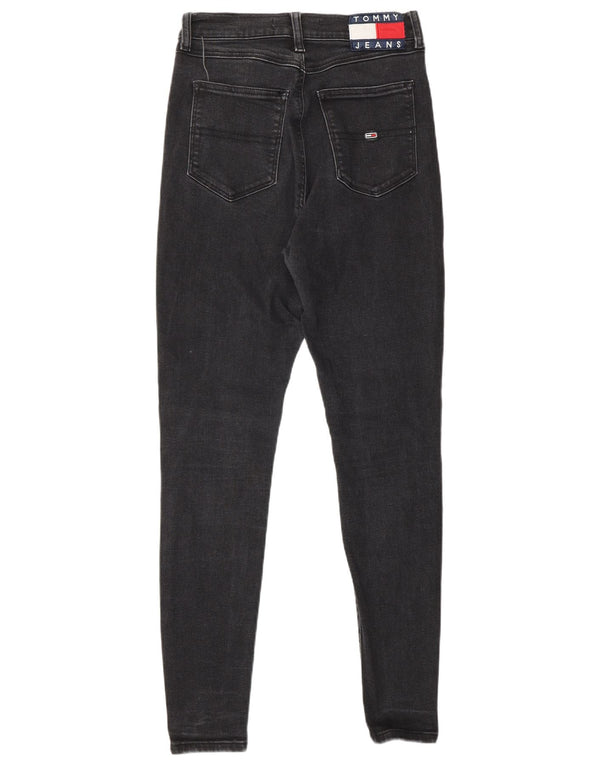 TOMMY HILFIGER Damen Skinny Jeans W28 L30 Schwarze Baumwolle