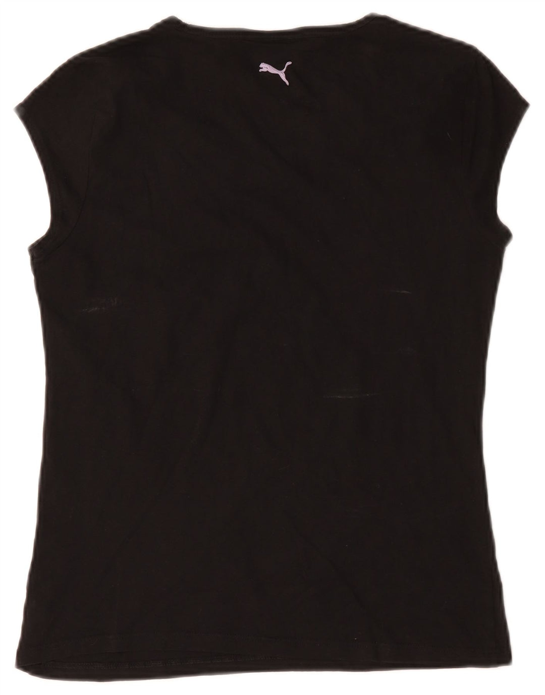 Puma Damen Grafik T-Shirt Top UK 14 Large Schwarz