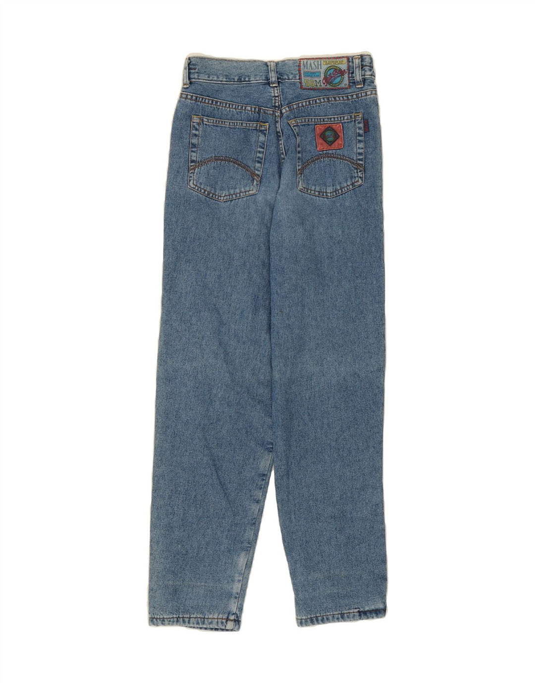 MASH Womens Tapered Jeans IT 42 Medium W28 L30 Blue Vintage Mash and Second-Hand Mash from Messina Hembry 