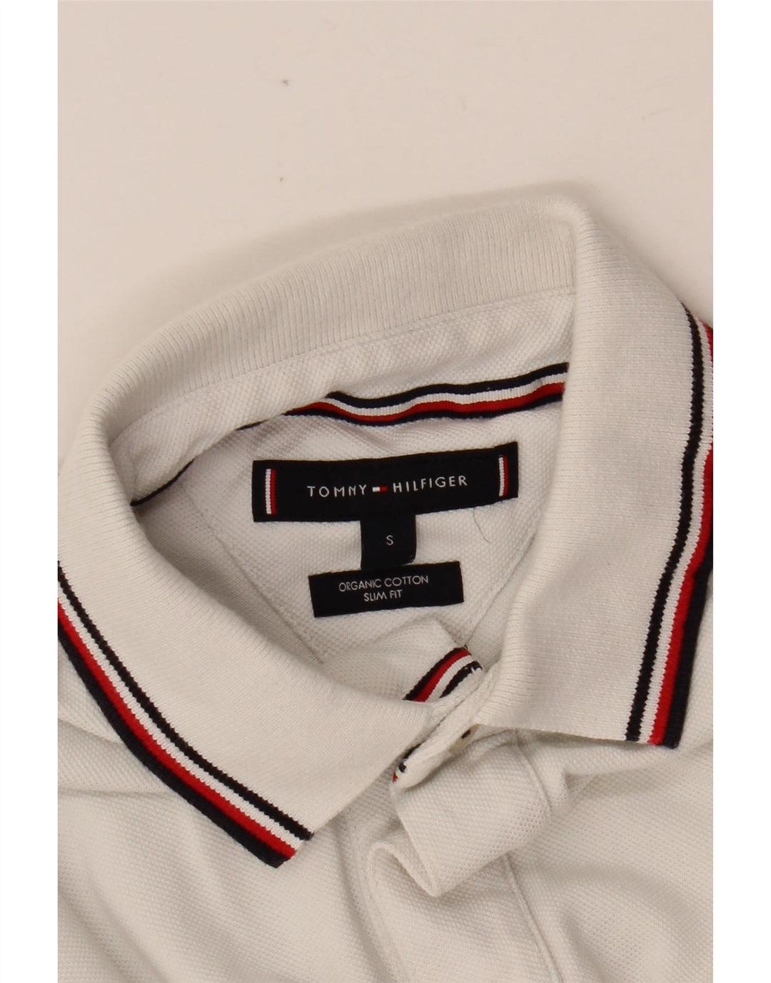 TOMMY HILFIGER Herren Slim Fit Poloshirt Small Weiß